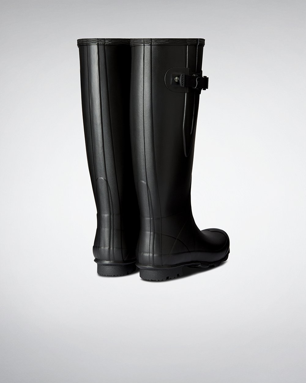 Womens Wide Fit Rain Boots - Hunter Norris Field (46APCXWZR) - Black